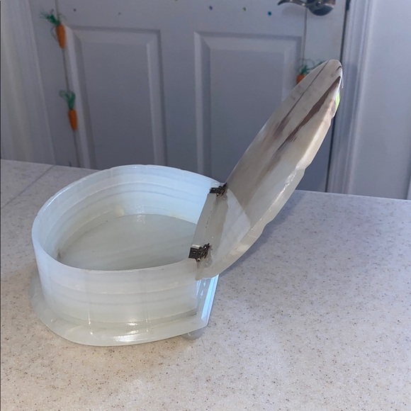 Shell vintage Marble Jewelry Box cream natural stone colors - Picture 9 of 13